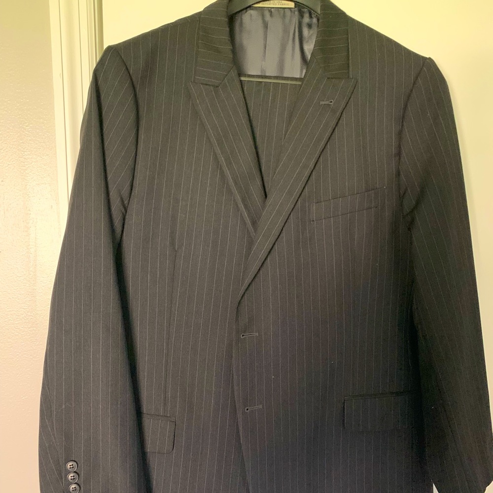 Joseph Abboud Grey Pinstriped Suit Jacket and Pants